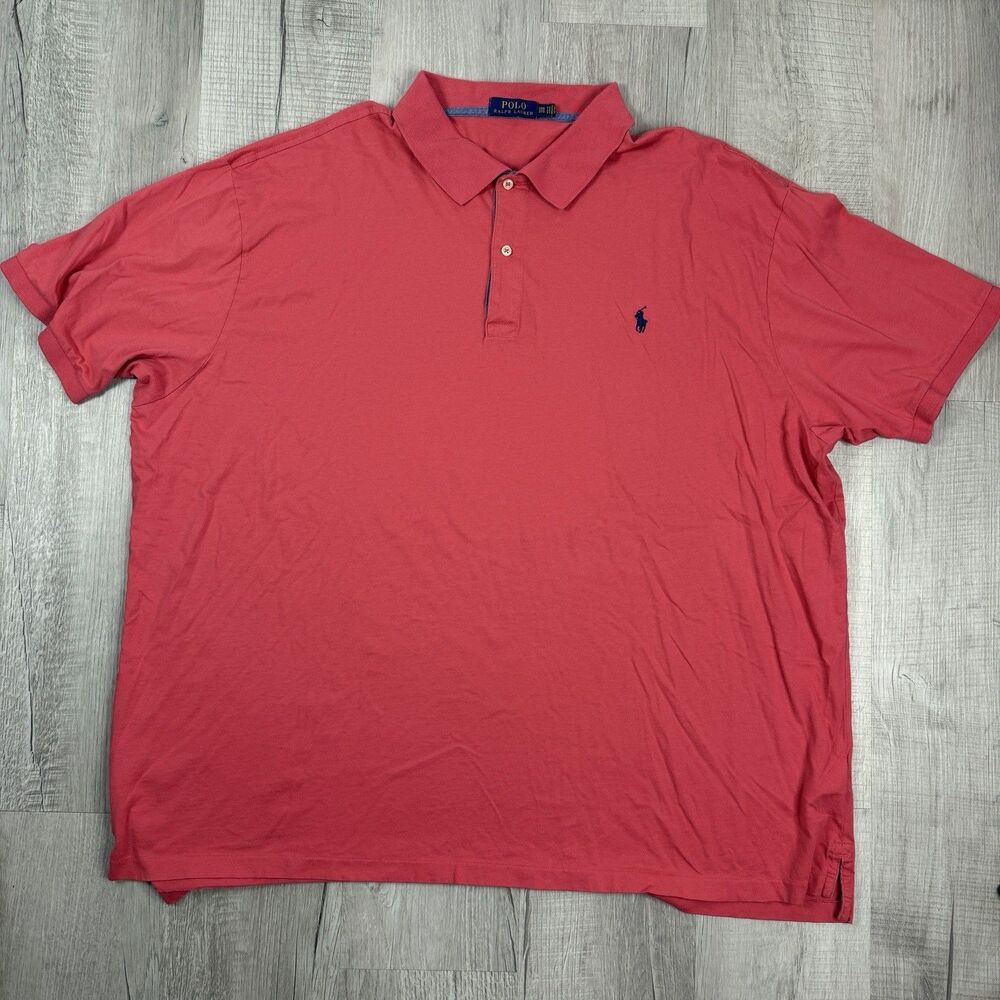 Polo Ralph Lauren Soft Cotton Polo Shirt Peachy Pink Big & Tall Men’s 3XB T